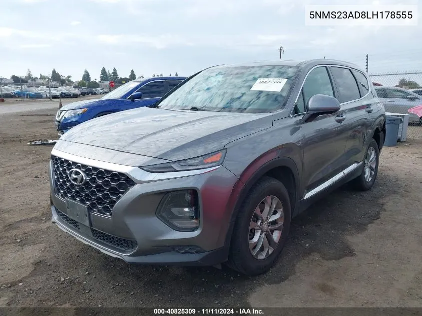 2020 Hyundai Santa Fe Se VIN: 5NMS23AD8LH178555 Lot: 40825309