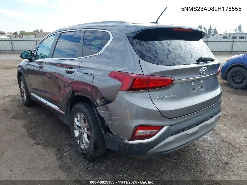 2020 Hyundai Santa Fe Se VIN: 5NMS23AD8LH178555 Lot: 40825309