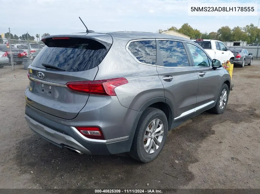 2020 Hyundai Santa Fe Se VIN: 5NMS23AD8LH178555 Lot: 40825309