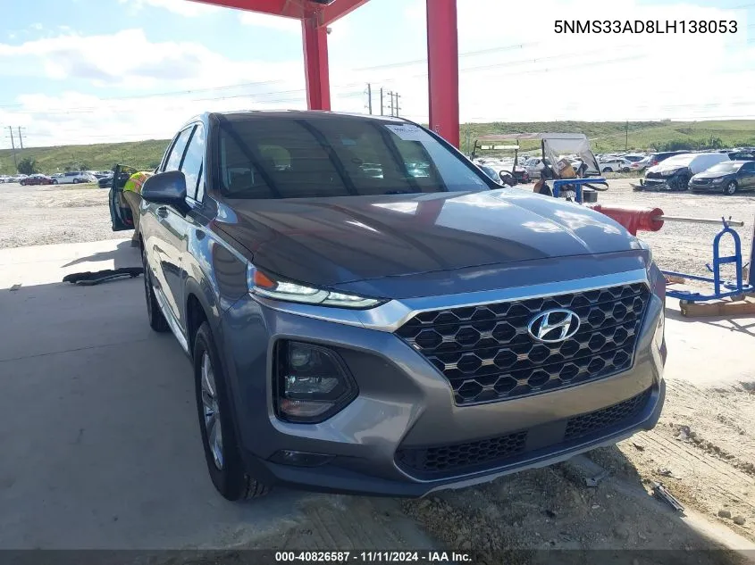 2020 Hyundai Santa Fe Sel VIN: 5NMS33AD8LH138053 Lot: 40826587