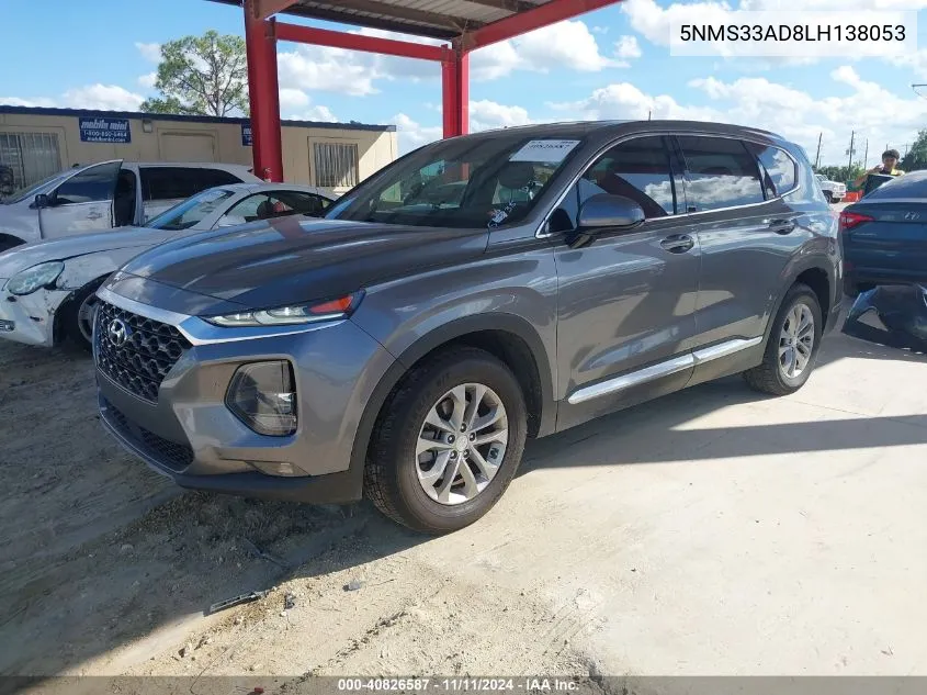 2020 Hyundai Santa Fe Sel VIN: 5NMS33AD8LH138053 Lot: 40826587