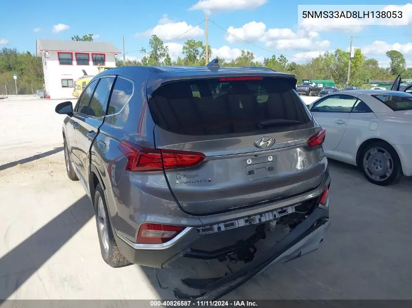 2020 Hyundai Santa Fe Sel VIN: 5NMS33AD8LH138053 Lot: 40826587