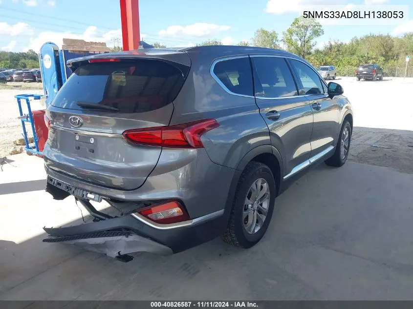 2020 Hyundai Santa Fe Sel VIN: 5NMS33AD8LH138053 Lot: 40826587