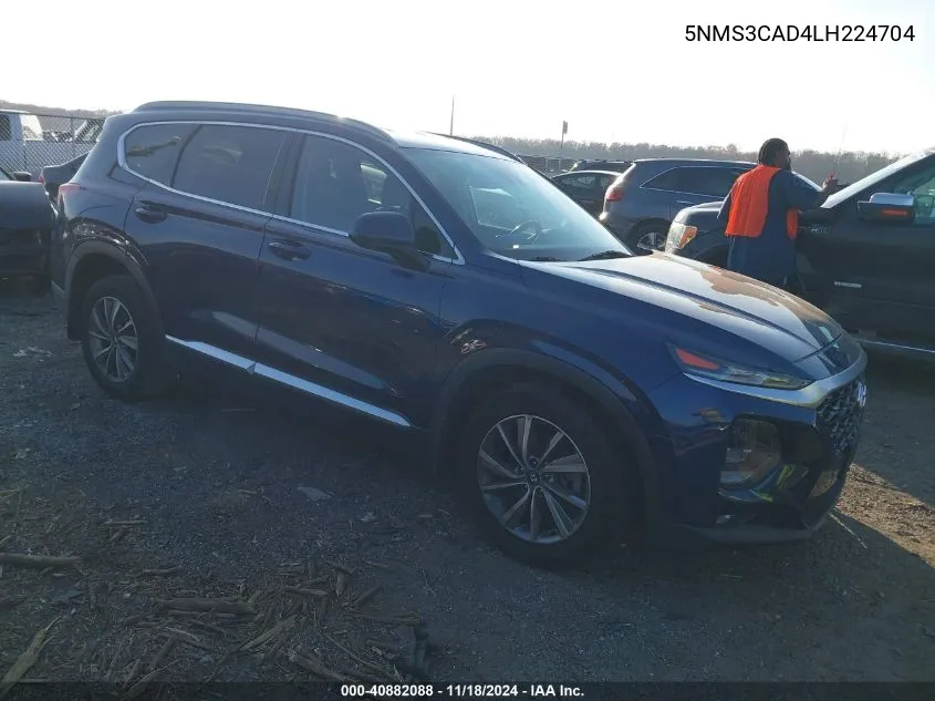 2020 Hyundai Santa Fe Sel VIN: 5NMS3CAD4LH224704 Lot: 40882088