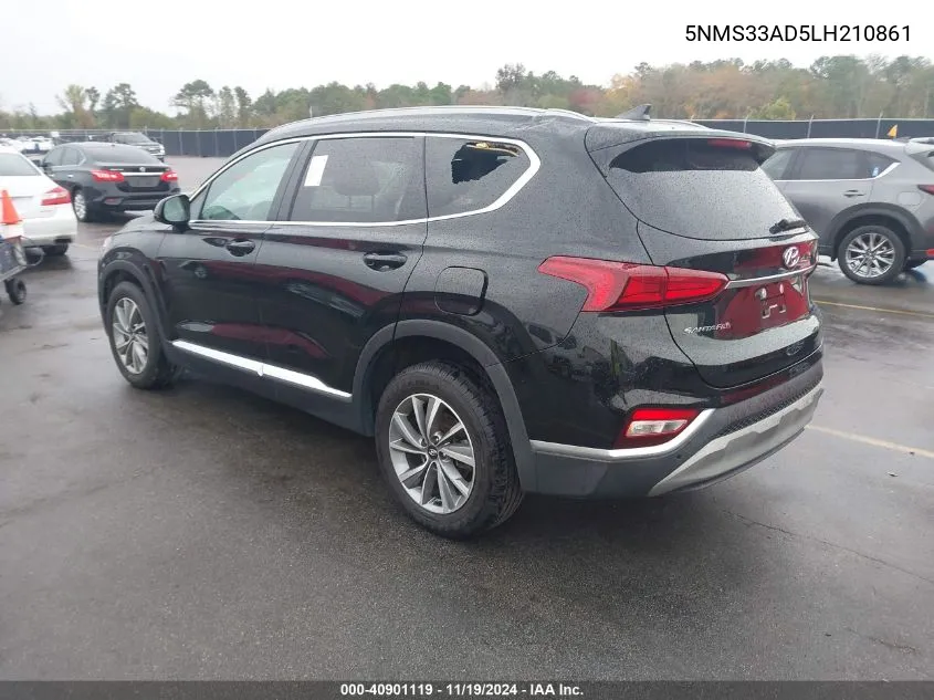 2020 Hyundai Santa Fe Sel VIN: 5NMS33AD5LH210861 Lot: 40901119