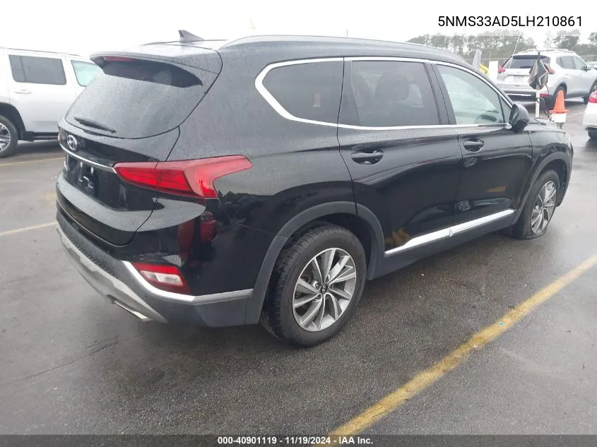 2020 Hyundai Santa Fe Sel VIN: 5NMS33AD5LH210861 Lot: 40901119