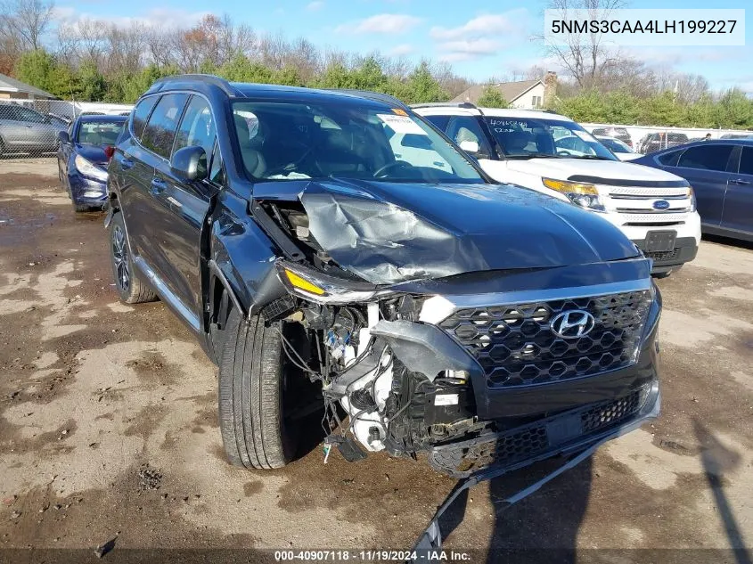 2020 Hyundai Santa Fe Sel 2.0T VIN: 5NMS3CAA4LH199227 Lot: 40907118