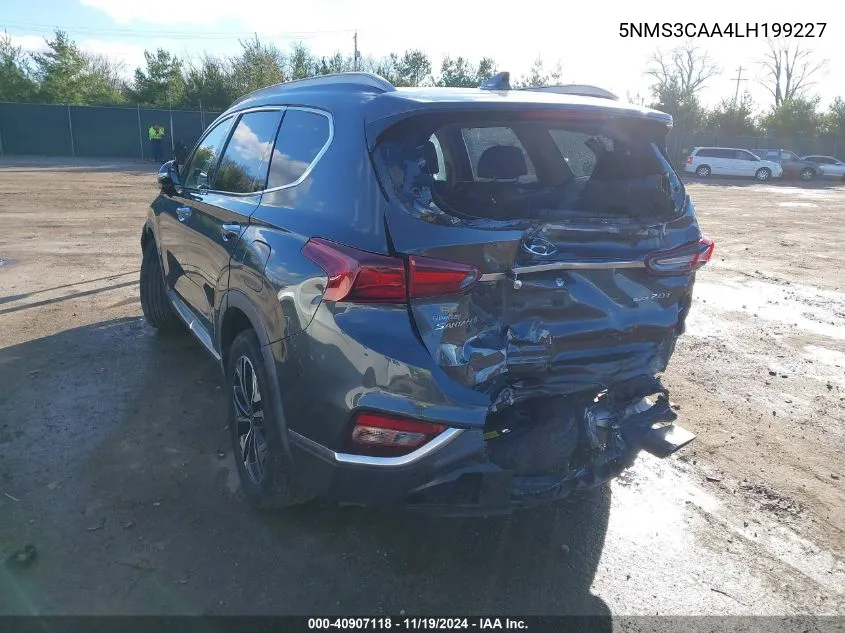 2020 Hyundai Santa Fe Sel 2.0T VIN: 5NMS3CAA4LH199227 Lot: 40907118