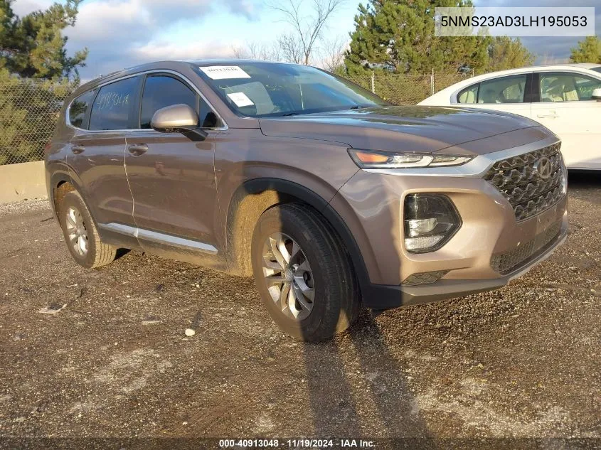 2020 Hyundai Santa Fe Se VIN: 5NMS23AD3LH195053 Lot: 40913048