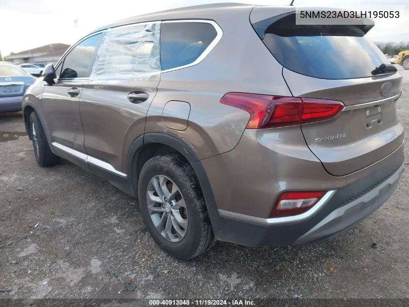 2020 Hyundai Santa Fe Se VIN: 5NMS23AD3LH195053 Lot: 40913048