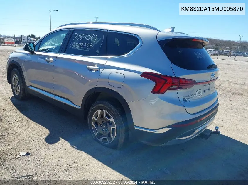 2021 Hyundai Santa Fe Hybrid Blue VIN: KM8S2DA15MU005870 Lot: 38920272