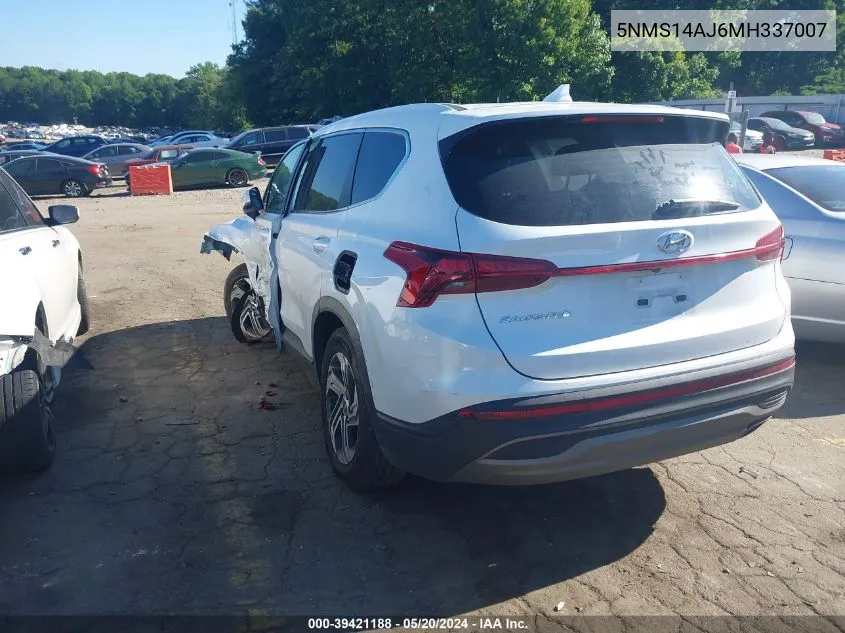 2021 Hyundai Santa Fe Se VIN: 5NMS14AJ6MH337007 Lot: 39421188