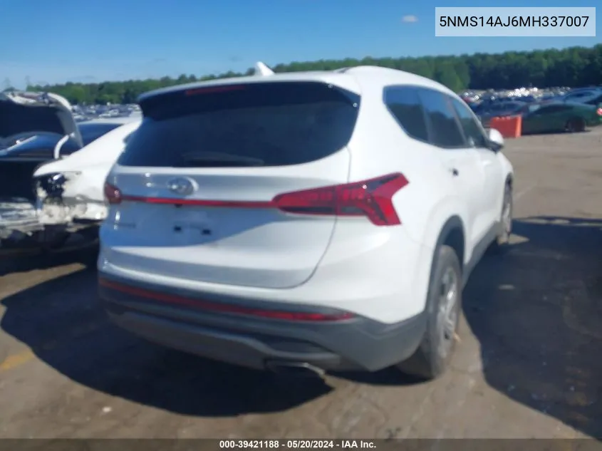 5NMS14AJ6MH337007 2021 Hyundai Santa Fe Se