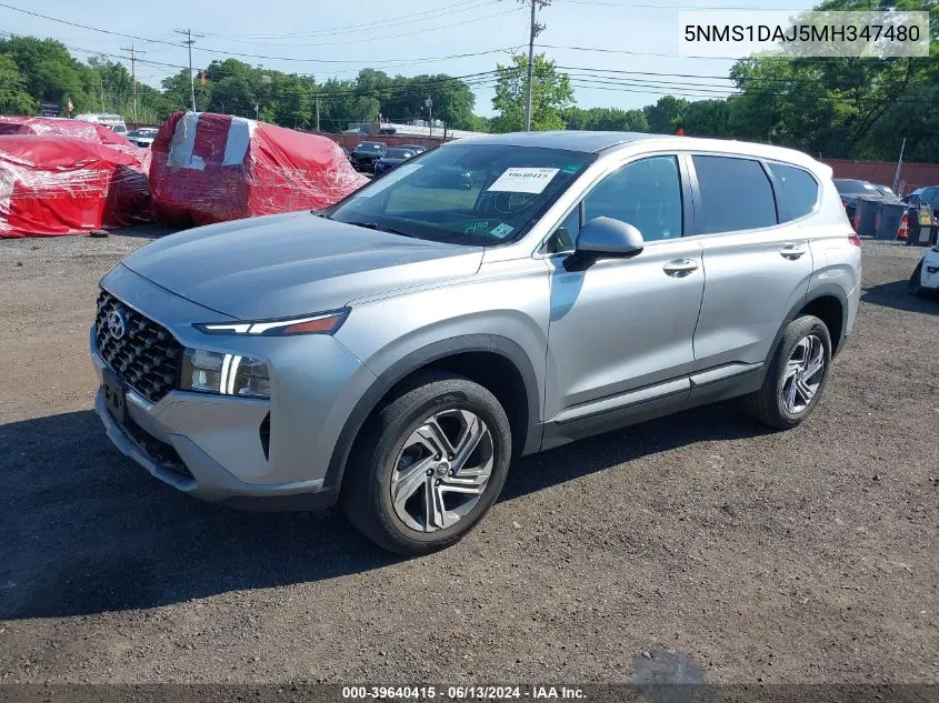 2021 Hyundai Santa Fe Se VIN: 5NMS1DAJ5MH347480 Lot: 39640415