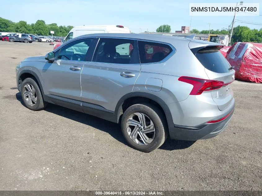 5NMS1DAJ5MH347480 2021 Hyundai Santa Fe Se