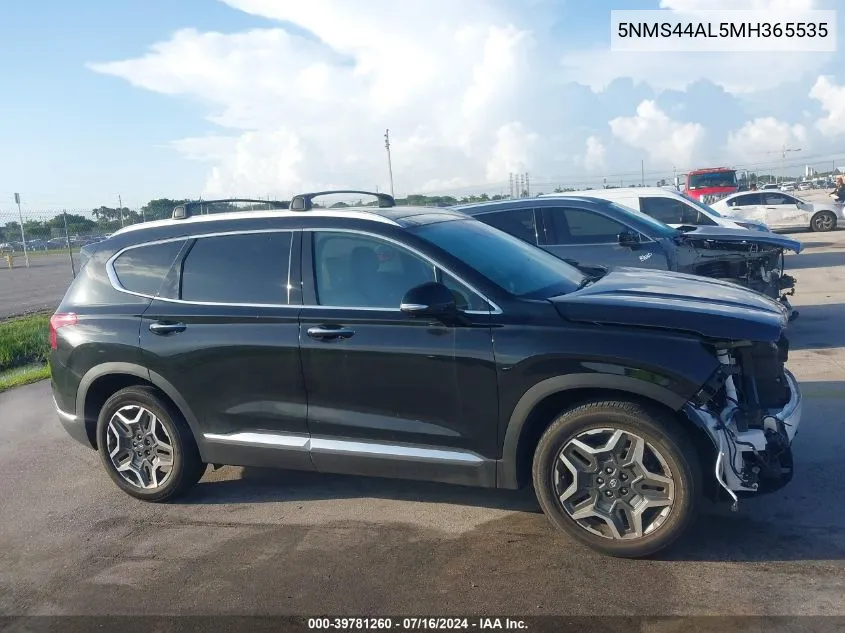 2021 Hyundai Santa Fe Limited VIN: 5NMS44AL5MH365535 Lot: 39781260