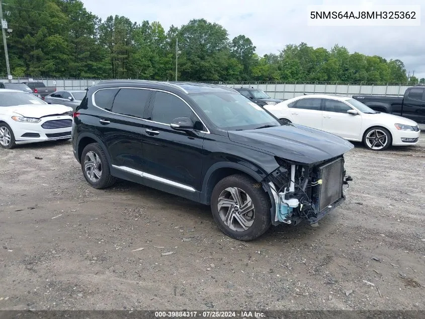 2021 Hyundai Santa Fe Sel VIN: 5NMS64AJ8MH325362 Lot: 39884317