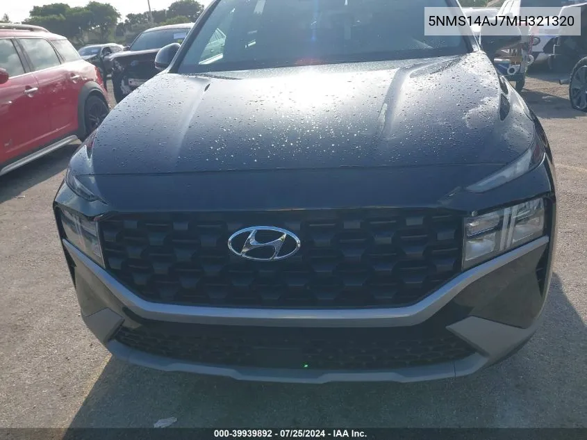 5NMS14AJ7MH321320 2021 Hyundai Santa Fe Se