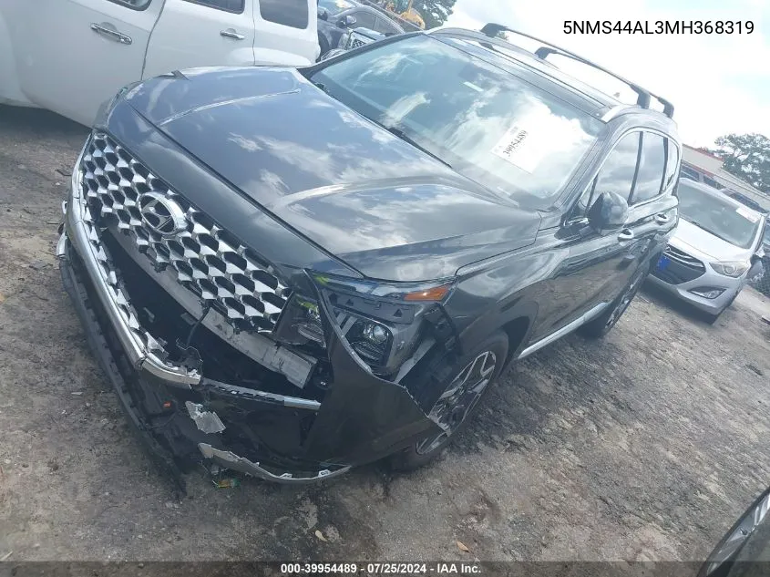 2021 Hyundai Santa Fe Limited VIN: 5NMS44AL3MH368319 Lot: 39954489