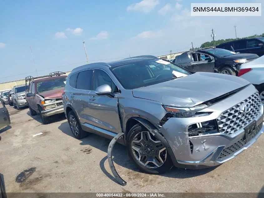 2021 Hyundai Santa Fe Limited VIN: 5NMS44AL8MH369434 Lot: 40054432