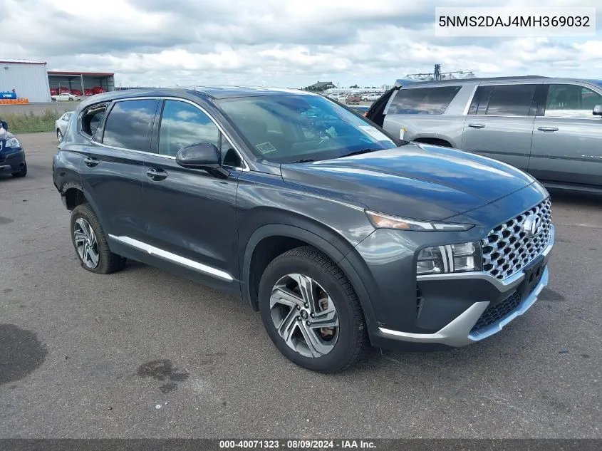 2021 Hyundai Santa Fe Sel VIN: 5NMS2DAJ4MH369032 Lot: 40071323