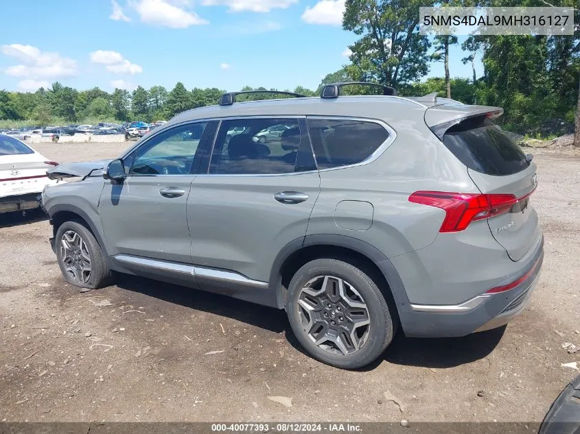 5NMS4DAL9MH316127 2021 Hyundai Santa Fe Limited