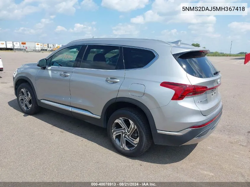 5NMS2DAJ5MH367418 2021 Hyundai Santa Fe Sel