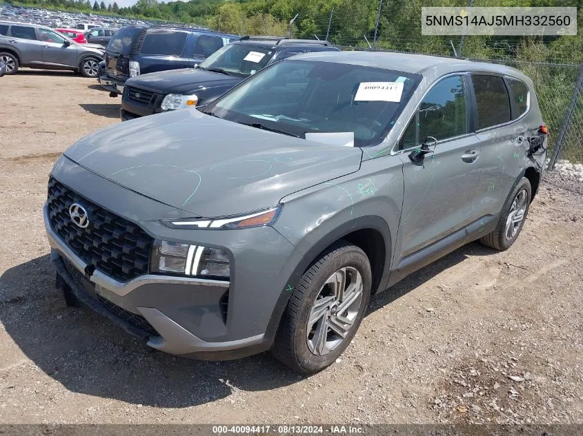 5NMS14AJ5MH332560 2021 Hyundai Santa Fe Se