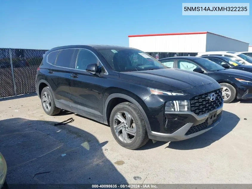 2021 Hyundai Santa Fe Se VIN: 5NMS14AJXMH322235 Lot: 40098635