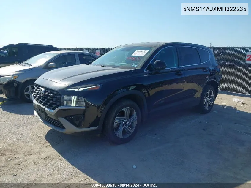 2021 Hyundai Santa Fe Se VIN: 5NMS14AJXMH322235 Lot: 40098635