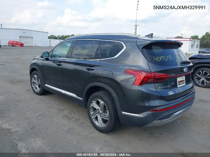 2021 Hyundai Santa Fe Sel VIN: 5NMS24AJXMH329991 Lot: 40193155