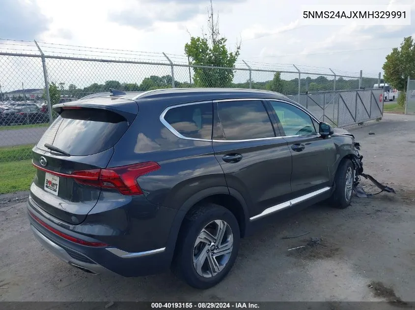 2021 Hyundai Santa Fe Sel VIN: 5NMS24AJXMH329991 Lot: 40193155