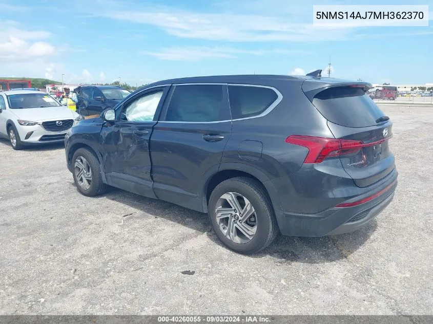 5NMS14AJ7MH362370 2021 Hyundai Santa Fe Se