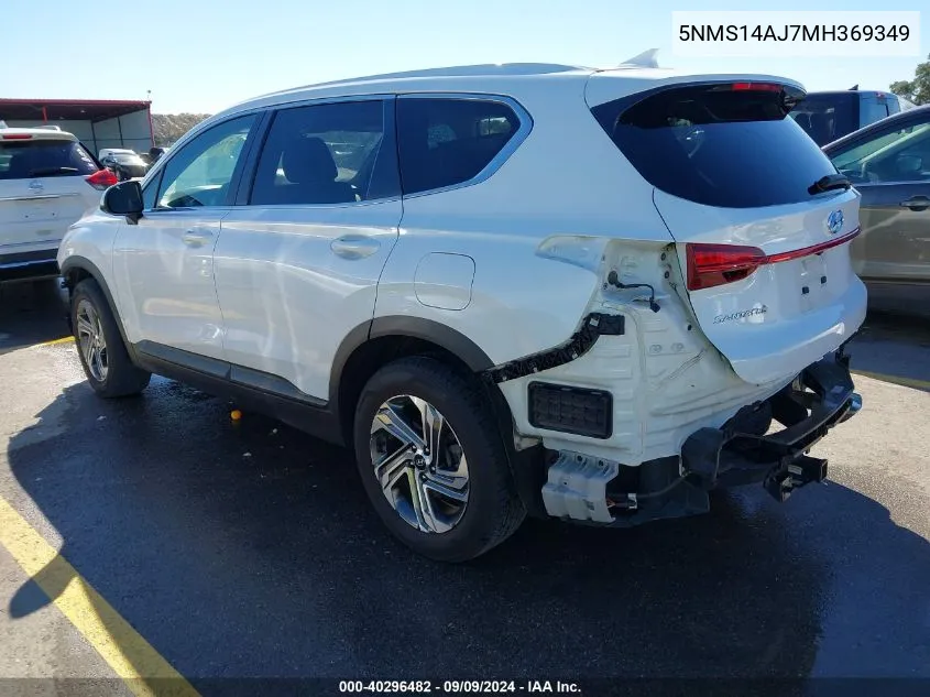 2021 Hyundai Santa Fe Se VIN: 5NMS14AJ7MH369349 Lot: 40296482