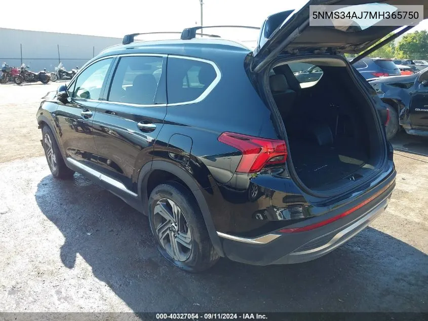 5NMS34AJ7MH365750 2021 Hyundai Santa Fe Sel