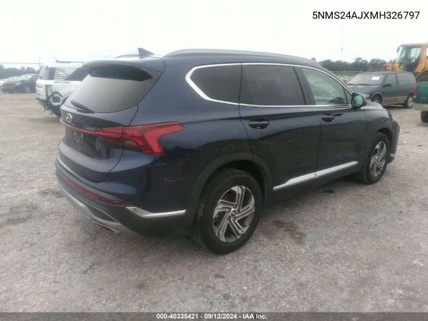 2021 Hyundai Santa Fe Sel VIN: 5NMS24AJXMH326797 Lot: 40335421