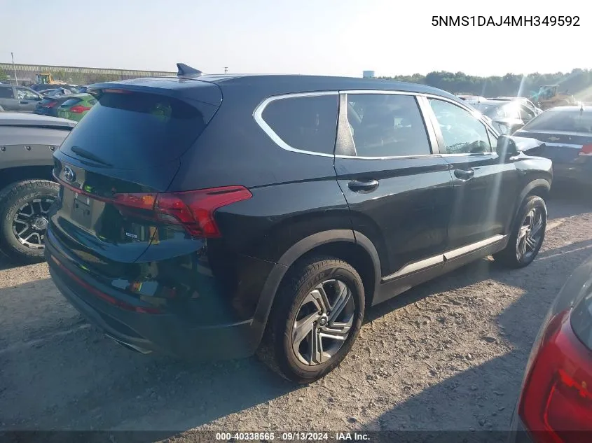 5NMS1DAJ4MH349592 2021 Hyundai Santa Fe Se