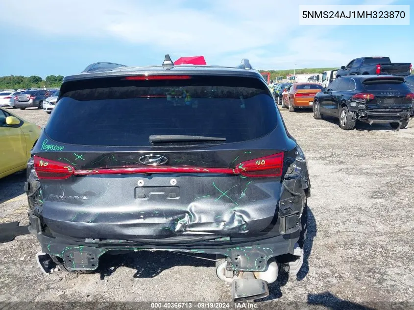 2021 Hyundai Santa Fe Sel VIN: 5NMS24AJ1MH323870 Lot: 40366713