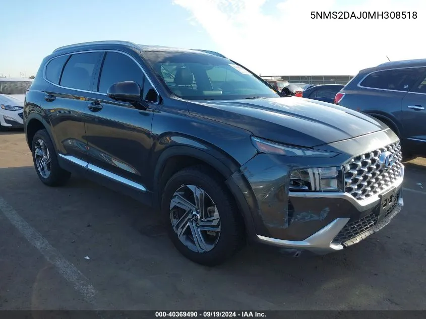 2021 Hyundai Santa Fe Sel VIN: 5NMS2DAJ0MH308518 Lot: 40369490