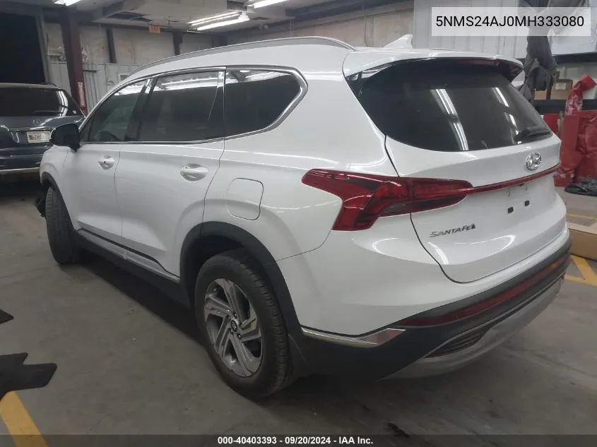 2021 Hyundai Santa Fe Sel VIN: 5NMS24AJ0MH333080 Lot: 40403393