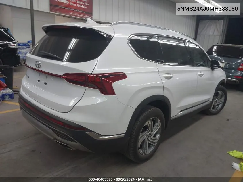 2021 Hyundai Santa Fe Sel VIN: 5NMS24AJ0MH333080 Lot: 40403393