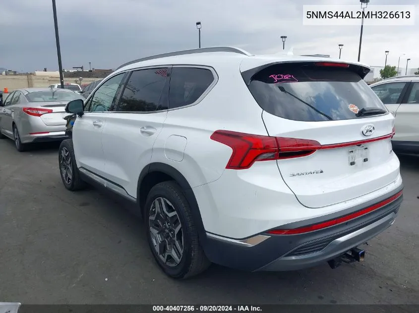 5NMS44AL2MH326613 2021 Hyundai Santa Fe Limited