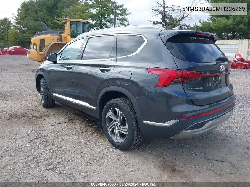 5NMS3DAJ0MH326269 2021 Hyundai Santa Fe Sel