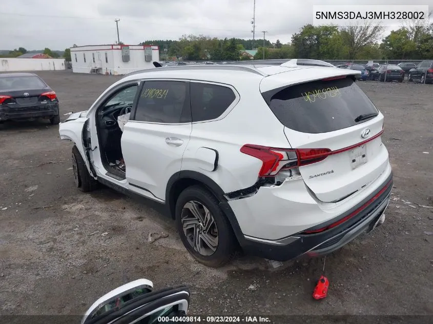 5NMS3DAJ3MH328002 2021 Hyundai Santa Fe Sel