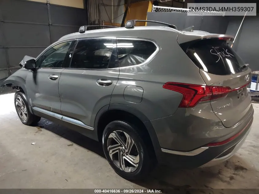 2021 Hyundai Santa Fe Sel VIN: 5NMS3DAJ4MH359307 Lot: 40416636