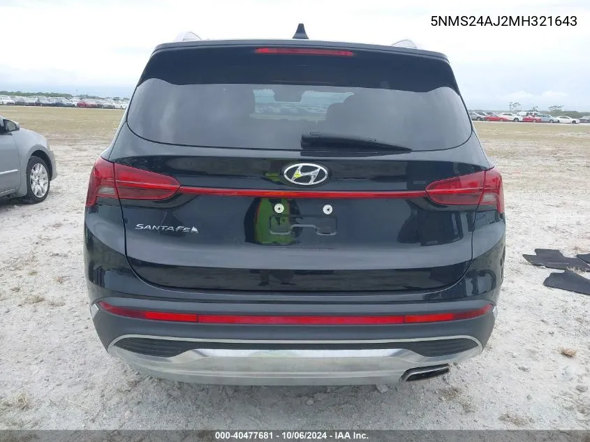 5NMS24AJ2MH321643 2021 Hyundai Santa Fe Sel