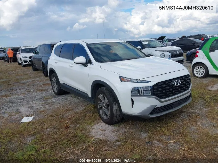 2021 Hyundai Santa Fe Se VIN: 5NMS14AJ0MH320610 Lot: 40480039