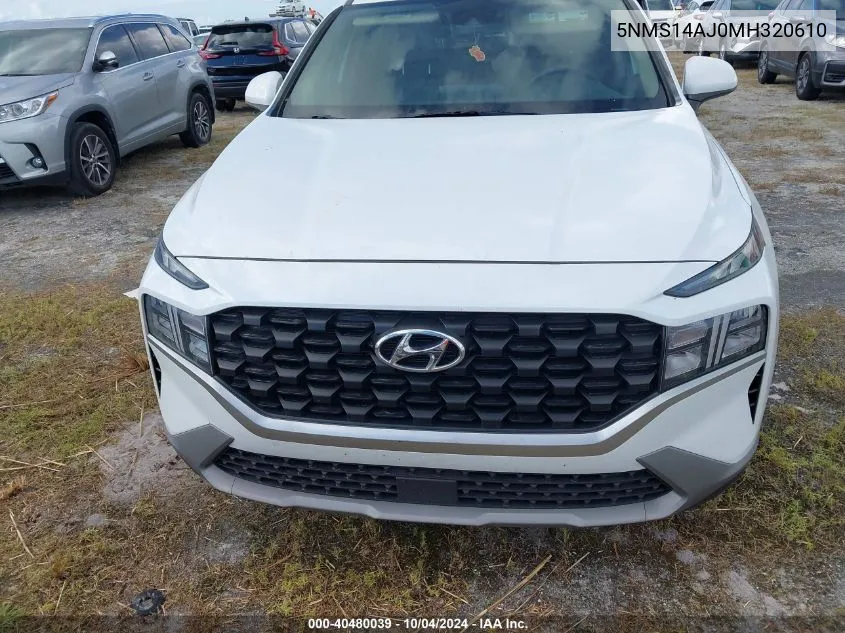 2021 Hyundai Santa Fe Se VIN: 5NMS14AJ0MH320610 Lot: 40480039