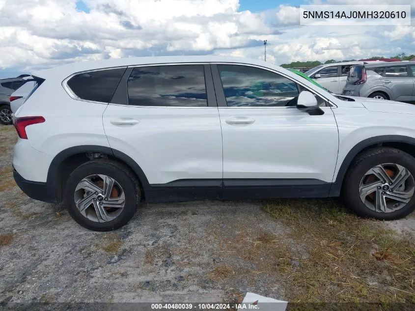 5NMS14AJ0MH320610 2021 Hyundai Santa Fe Se