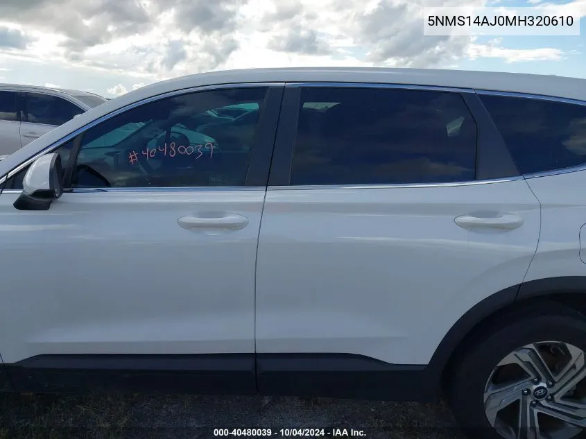 5NMS14AJ0MH320610 2021 Hyundai Santa Fe Se